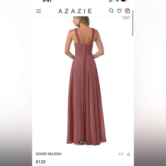 Azazie dusty rose bridesmaid dress - Picture 4 of 8